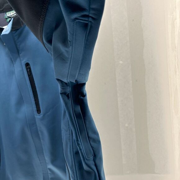 L.L. Bean Early & Late Season Spring Ski Jacket Shell Armpit Zips Blue Black XL - Picture 6 of 10